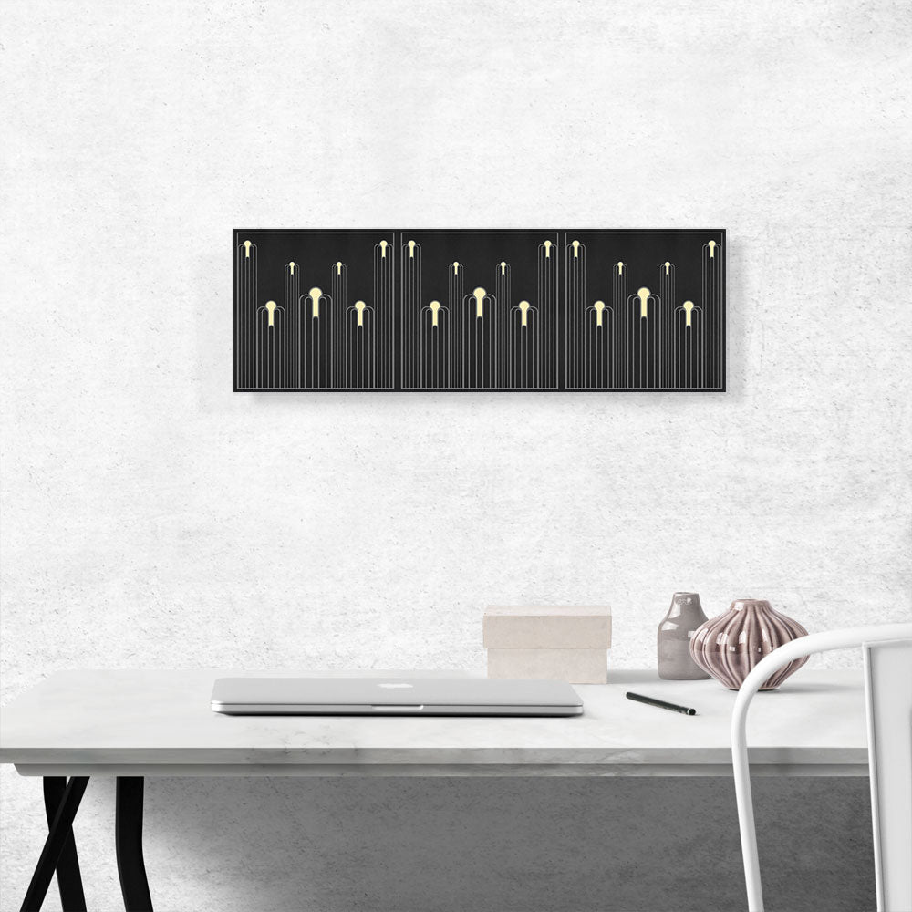 Art Deco Tan Black Gray Design Panoramic