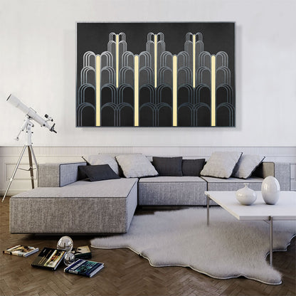 Art Deco Tan Black Gray Design