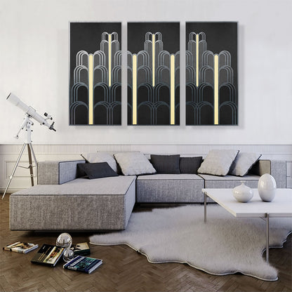 Art Deco Tan Black Gray Design
