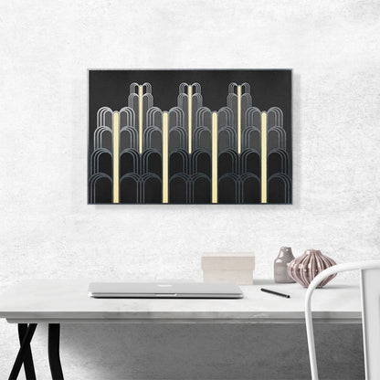 Art Deco Tan Black Gray Design