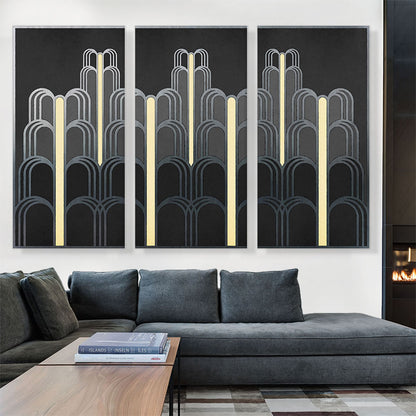 Art Deco Tan Black Gray Design