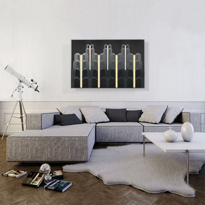 Art Deco Tan Black Gray Design