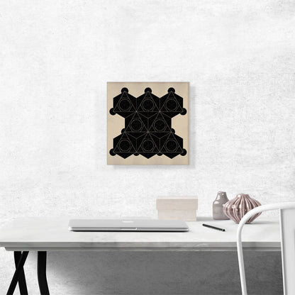 Art Deco Black Geometric Shapes on Tan