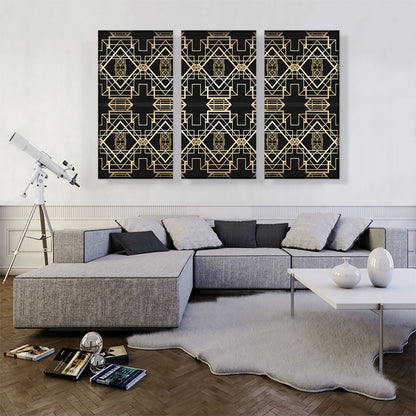 Art Deco Tan Design on Black