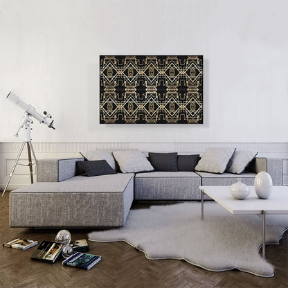 Art Deco Tan Design on Black