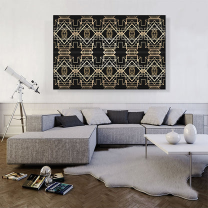 Art Deco Tan Design on Black