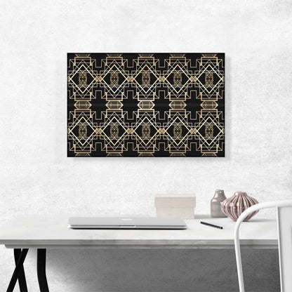 Art Deco Tan Design on Black