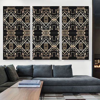 Art Deco Tan Design on Black