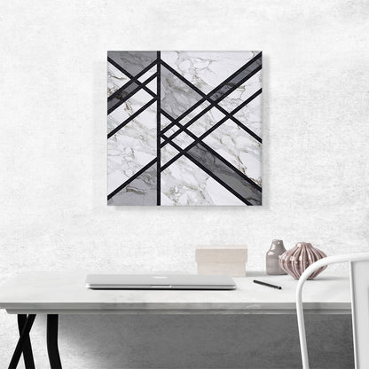 Art Deco Black Lines on White Gray