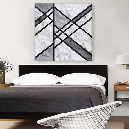 Art Deco Black Lines on White Gray
