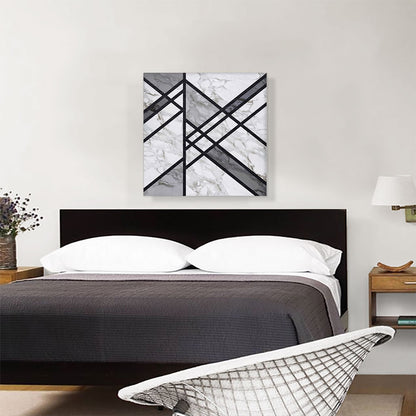 Art Deco Black Lines on White Gray