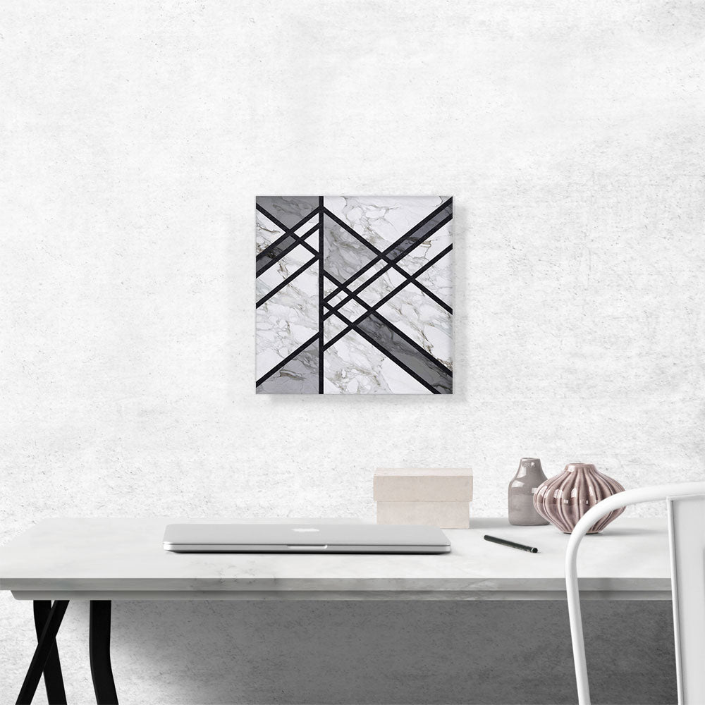 Art Deco Black Lines on White Gray