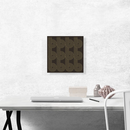 Art Deco Yellow Line Shapes on Brown
