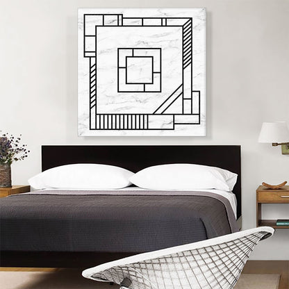 Art Deco Black Lines on White