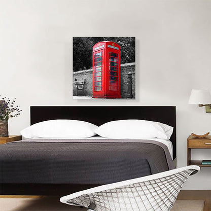 Red London England Telephone Kiosk Booth
