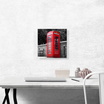 Red London England Telephone Kiosk Booth