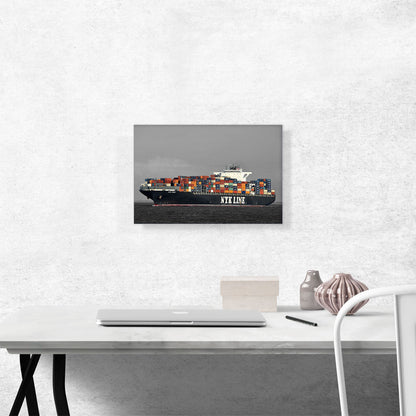 Freight Shipping Container Boat In The Ocean
