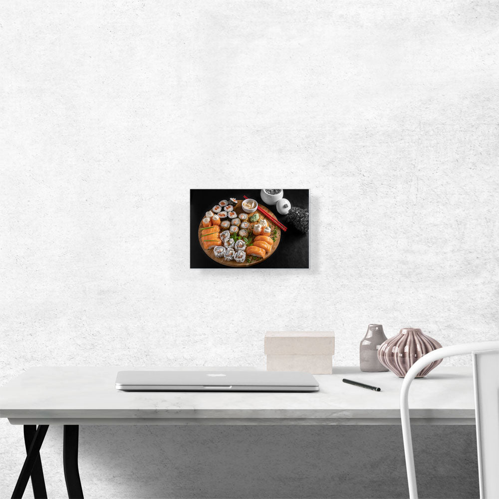 Sushi Rolls Maki Nigiri Dish With Chopsticks