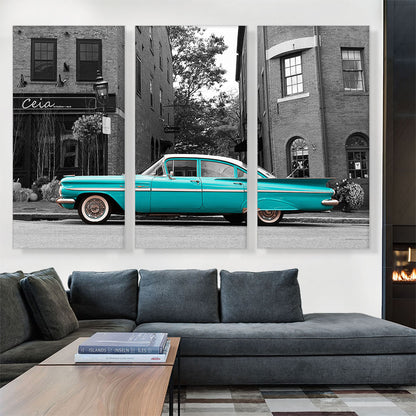 Teal Vintage American Car