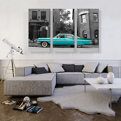 Teal Vintage American Car