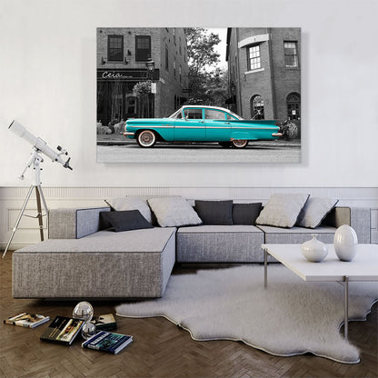 Teal Vintage American Car