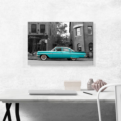 Teal Vintage American Car
