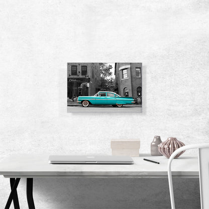 Teal Vintage American Car