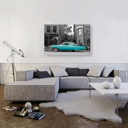 Teal Vintage American Car
