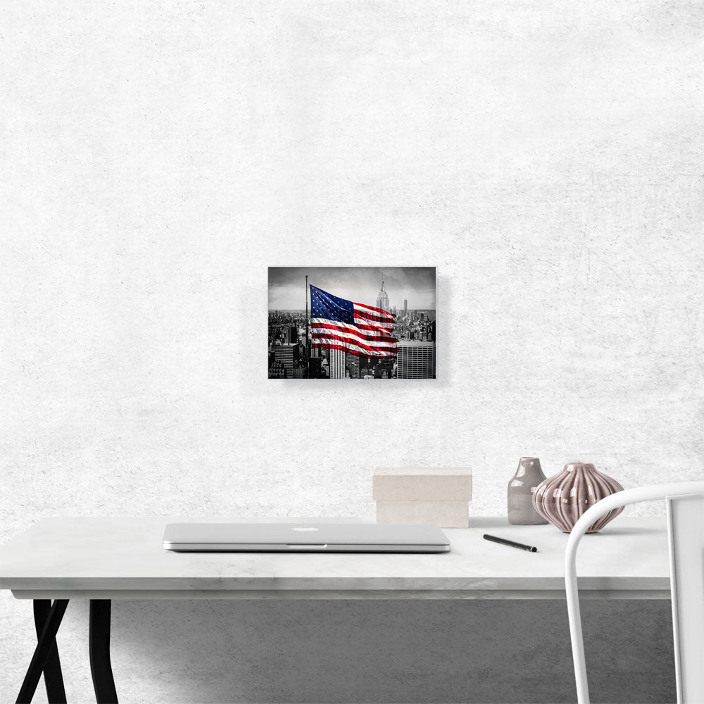 The United States of America Flag NYC New York City Skyline