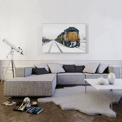 Vintage Yellow Industrial Train
