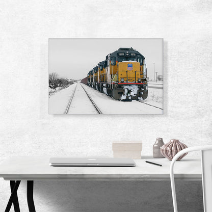 Vintage Yellow Industrial Train