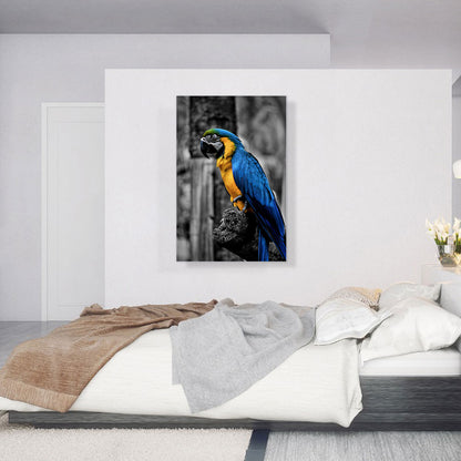 Yellow And Blue Ara Parrot On The Branch