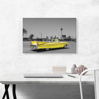 Yellow Vintage American Car