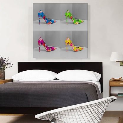 Blue Green Yellow Pink High Heels Shoe Stiletto