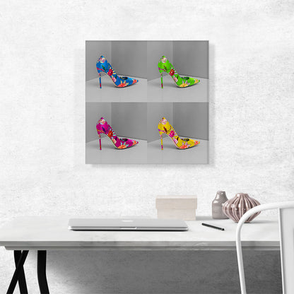 Blue Green Yellow Pink High Heels Shoe Stiletto