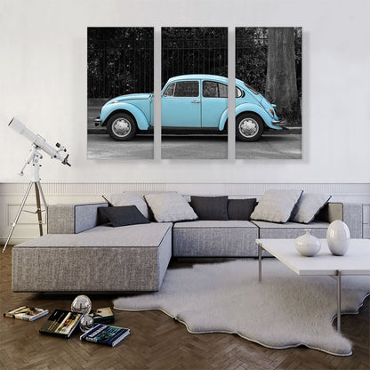 Blue Volkswagen Beetle Bug Vintage Car