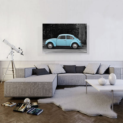 Blue Volkswagen Beetle Bug Vintage Car