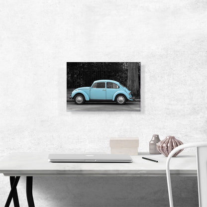 Blue Volkswagen Beetle Bug Vintage Car