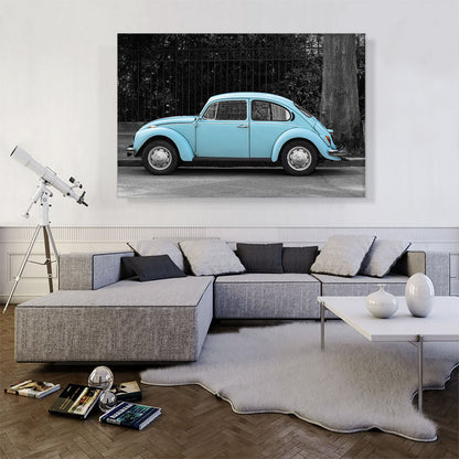 Blue Volkswagen Beetle Bug Vintage Car