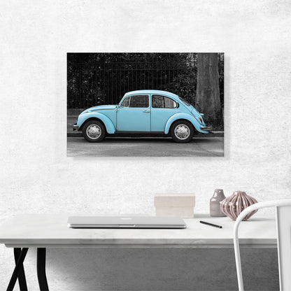 Blue Volkswagen Beetle Bug Vintage Car