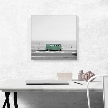 Blue Volkswagen Vintage Van Bus