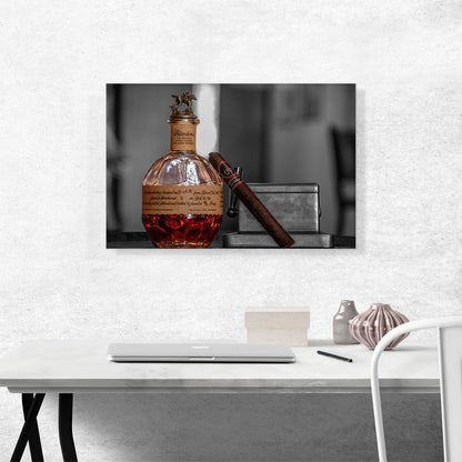 Bourbon Whiskey And Cigar In Bar