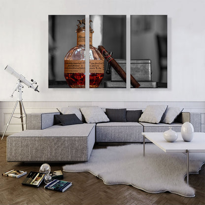 Bourbon Whiskey And Cigar In Bar