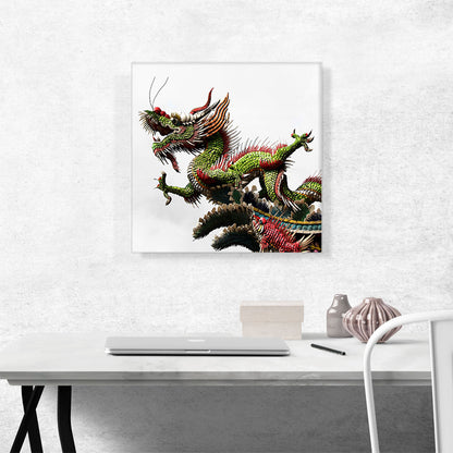 Asian Chinese Festival Long Green Dragon