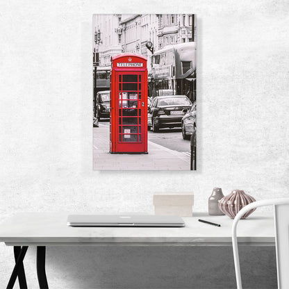 London England Red Telephone Kiosk Rectangle