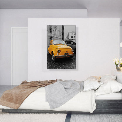 Orange Fiat Vintage Car
