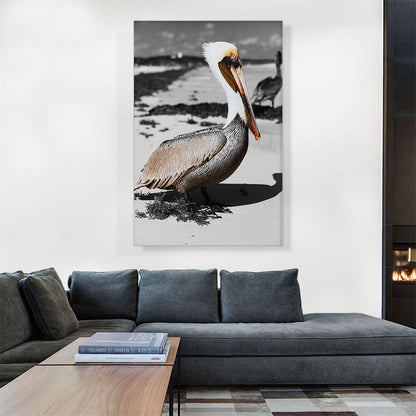 Pelican On The Sea Beach
