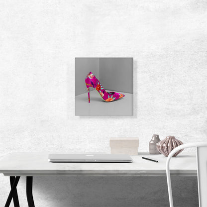 Pink Modern High Heels Shoe Stiletto Flower Pattern