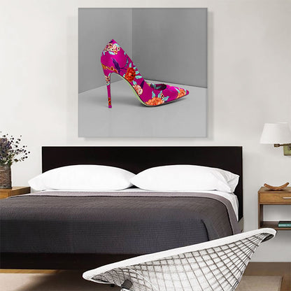 Pink Modern High Heels Shoe Stiletto Flower Pattern