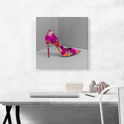 Pink Modern High Heels Shoe Stiletto Flower Pattern